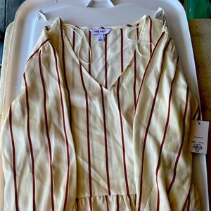 Women’s striped blouse size M. Cream and brown